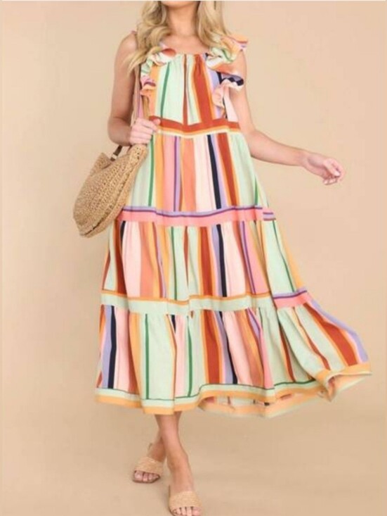 entro Dresses & Skirts - NEW ENTRO painted palette midi dress in apricot multi Size S